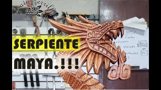 Serpiente Maya Kukulkan Talla arteampdiseño en madera [upl. by Llehcsreh]