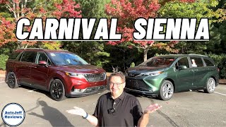 Sienna vs Carnival Who Wins this 2024 Battle of the Minivans [upl. by Yecats]