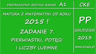 Zadanie 7 Matura z matematyki od 2015 PP Arkusz A1 CKE Potęgi [upl. by Yetta367]