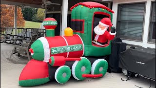 2012 Gemmy Airblown Inflatable Santa on Christmas Train Lowe’s Exclusive [upl. by Tnarb54]