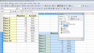 Cours vidéo OpenOffice Calc 17  Définir une plage de base de données [upl. by Gwenora]