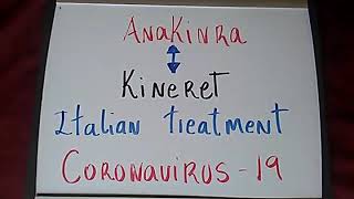 Anakinra  kineret italian treatment coronavirus 19 [upl. by Ames]