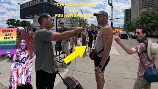 Street Preaching at LGBTQ Pride Parade 🏳️‍🌈😳😱 [upl. by Pete]