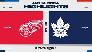 NHL Highlights  Red Wings vs Maple Leafs  January 14 2024 [upl. by Yodlem538]