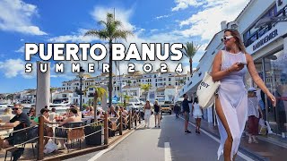 Puerto Banus Marbella Spain Luxurious Vibes Summer 2024 June Update Costa del Sol  Málaga 4K [upl. by Aracat]