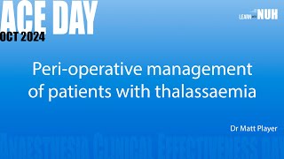 Perioperative management of patients with thalassaemia [upl. by Apul902]