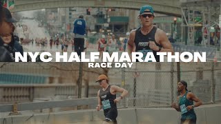 NYC Half Marathon  Race Day [upl. by Elleinnad]