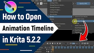 How to Open or Enable Animation Timeline in Krita 522  2024 [upl. by Brodie]