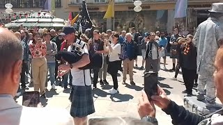 EURO 2024 Waiting for the match partying with Scotlands Tartan Army in Marienplatz Munich [upl. by Roehm]