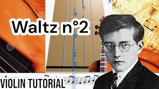 Dmitri Shostakovich  Waltz No 2 violin tutorial [upl. by Agatha]