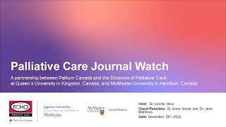 Palliative Care Journal Watch  November 2022 [upl. by Consolata822]