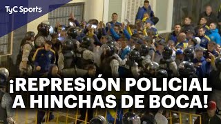 BOCA REPRESIÓN POLICIAL A LOS HINCHAS EN LA PREVIA AL PARTIDO POR COPA LIBERTADORES EN URUGUAY 🔴 [upl. by Aelem76]