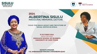 2024 Albertina Sisulu Inaugural Memorial Lecture [upl. by Eisus332]