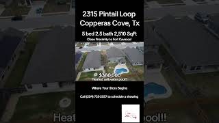 2315 Pintail Loop Copperas Cove TX copperascove fortcavazos realestate [upl. by Nor100]