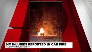 Leverett crews respond to car engulfed in flames [upl. by Eimile618]