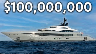 Touring a 100000000 Brand New MEGAYACHT with 2 Swimming Pools [upl. by Ayiotal]