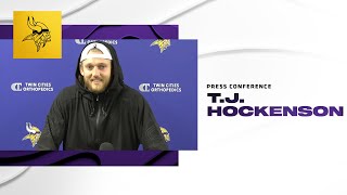 TJ Hockenson Talks About Recovery from Knee Injury amp Personnel Changes on Offense [upl. by Eenel]