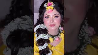 Gaye holud makeup tutorial transformation shorts makeuptutorial haldi wait for end [upl. by Wilie526]