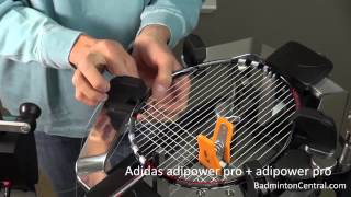 Badminton Stringing  Adidas adipower pro racket  adipower pro string [upl. by Kelsey]