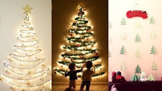 DIY Christmas Decor  DIY Wall Mounted Christmas trees  Christmas Decor Ideas Mytwolittlesunshines [upl. by Leksehc955]