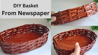 How to make a paper basket  Paper basket  How to make basket from waste paper [upl. by Tessie983]