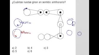 Razonamiento lógico transmisiones giro de ruedas horario antihorario [upl. by Nylavad]