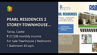 PEARL RESIDENCES 2 STOREYTOWNHOUSE FOR SALE IN TANZA CAVITE [upl. by Aniuqal264]