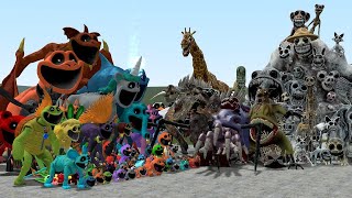 ALL POPPY PLAYTIME SMILING CRITTERS VS ALL ZOOCHOSIS AND ZOONOMALY MUTATED ANIMALS In Garrys Mod [upl. by Emmy]