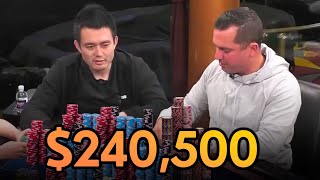 Poker Drama Unfolds With a 240500 Pot at LIVE Cash Game [upl. by Aphrodite867]