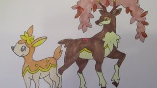 How to draw Pokemon No585 Deerling No586 Sawsbuck [upl. by Ardnahs]