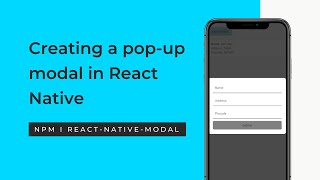 Creating a popup modal in React Native  Add functionality with Modal [upl. by Zerlina]