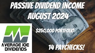 AUGUST 2024 Passive Income From 250000 Dividend Portfolio financialfreedomstocksfire dividend [upl. by Oiralednac]