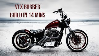 Honda Shadow VLX Bobber Complete Build in 14 minutes ASMR [upl. by Yllil198]