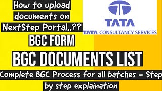 How To Fill TCS BGC Documents NextStep Portal  Background Check  All steps explained all batch [upl. by Yruama]