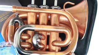 CarolBrass C key mini pocket trumpet CPT1000YSSC with special finishing demo video [upl. by Mapes251]