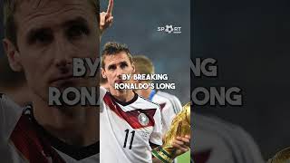 Miroslav Klose The World Cups 🏆 Greatest Goal Scorer ⚽ football shorts soccer [upl. by Jerry]