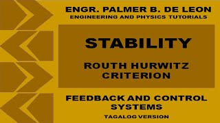 STABILITY OF CONTROL SYSTEM  FEEDBACK AND CONTROL SYSTEMS TAGALOG VERSION [upl. by Elatnahc]