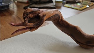 1Piece Driftwood Snake Carving Project [upl. by Dugas]