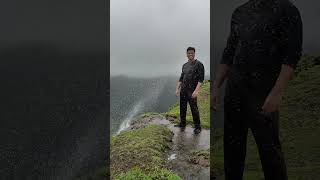 Mini Reverse waterfall at Garbett Platue  Matheran shorts trekking monsoon sahyadri [upl. by Oswal86]