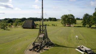 Unleashing a Medieval Trebuchet on a Wooden Palisade [upl. by Kimmi406]