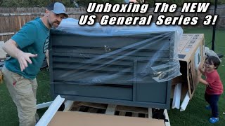 Harbor Freight Slate Gray 56” US General Series 3 Rolling Tool Box Has Arrived [upl. by Wiseman256]