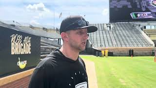 Purdue safeties coach Grant O’Brien 814 media availability [upl. by Zantos]