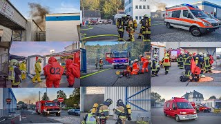 GROßALARM BEI EUROFOAM Schwelbrand und Gefahrstoffaustritt in Schaumstoff Fabrik [upl. by Ainafets815]