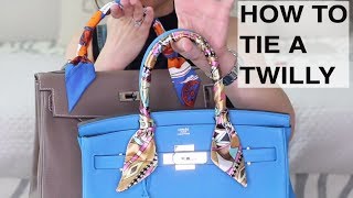 HOW TO TIE A TWILLY ON HERMES  Birkin amp Kelly [upl. by Draned]