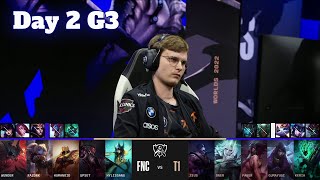 FNC vs T1  Day 2 LoL Worlds 2022 Main Group Stage  Fnatic vs T1  Groups full game [upl. by Ativak]