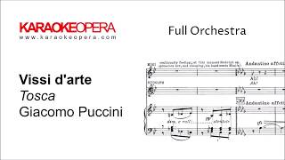 Karaoke Opera Vissi dArte  Tosca Puccini Orchestra only version with printed music [upl. by Fugate]