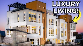 Touring Stunning Luxury Townhomes in Las Vegas  Cordillera in Summerlin [upl. by Olihs]