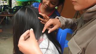 DSCN0663 Removing Lice amp Nits from Long Hair  Gross or Satisfying [upl. by Rhona]