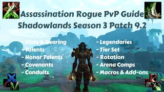 Assassination Rogue PvP Guide  Shadowlands Season 3 Patch 92 [upl. by Ilajna41]