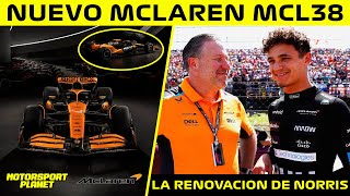 🚨El NUEVO MCLAREN MCL38 ESTRENA su DECORACION 🔥 La RENOVACIÓN de LANDO NORRIS ✅ Su FUTURO [upl. by Neelra]